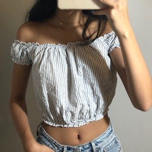 ~ Garage Striped Off-Shoulder ~